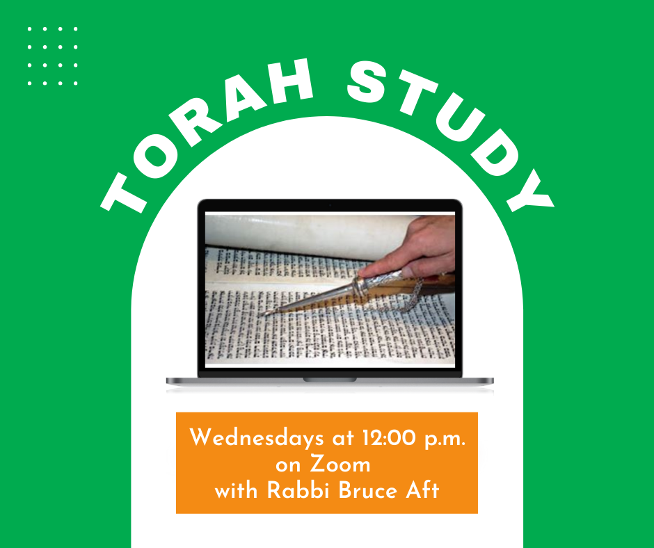 Weekly Torah Study with Rabbi Aft - On Zoom