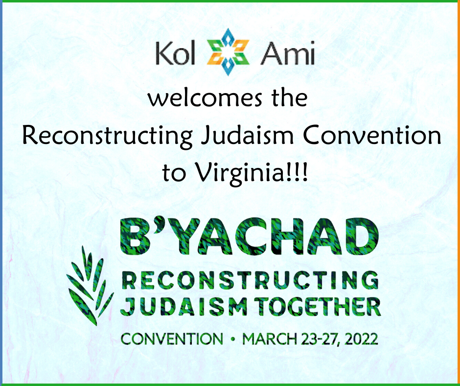 Shabbat with Reconstructing Judaism - Friday March 25, Sat. March 26  In Person or Zoom  Registration Needed